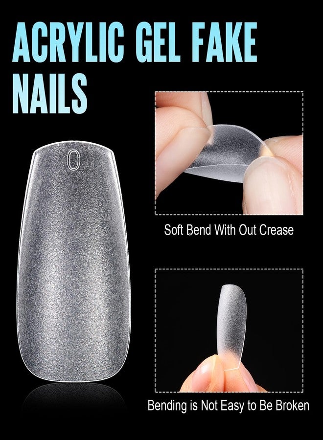 TOMICCA Short Coffin Nail Tips, 15 Sizes Full Cover Double Sided Matte Gel Nails, 240Pcs Acrylic Soft Pre Shaped Nail Tips Set for Nails Professional - Image 5